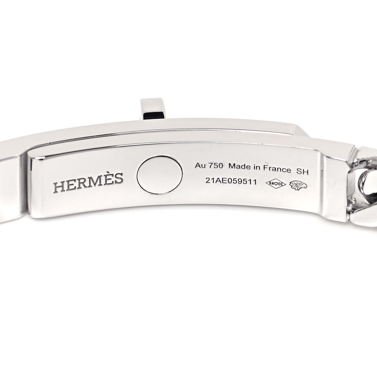 18K White Gold Diamond TPM Kelly Gourmette Bracelet SH