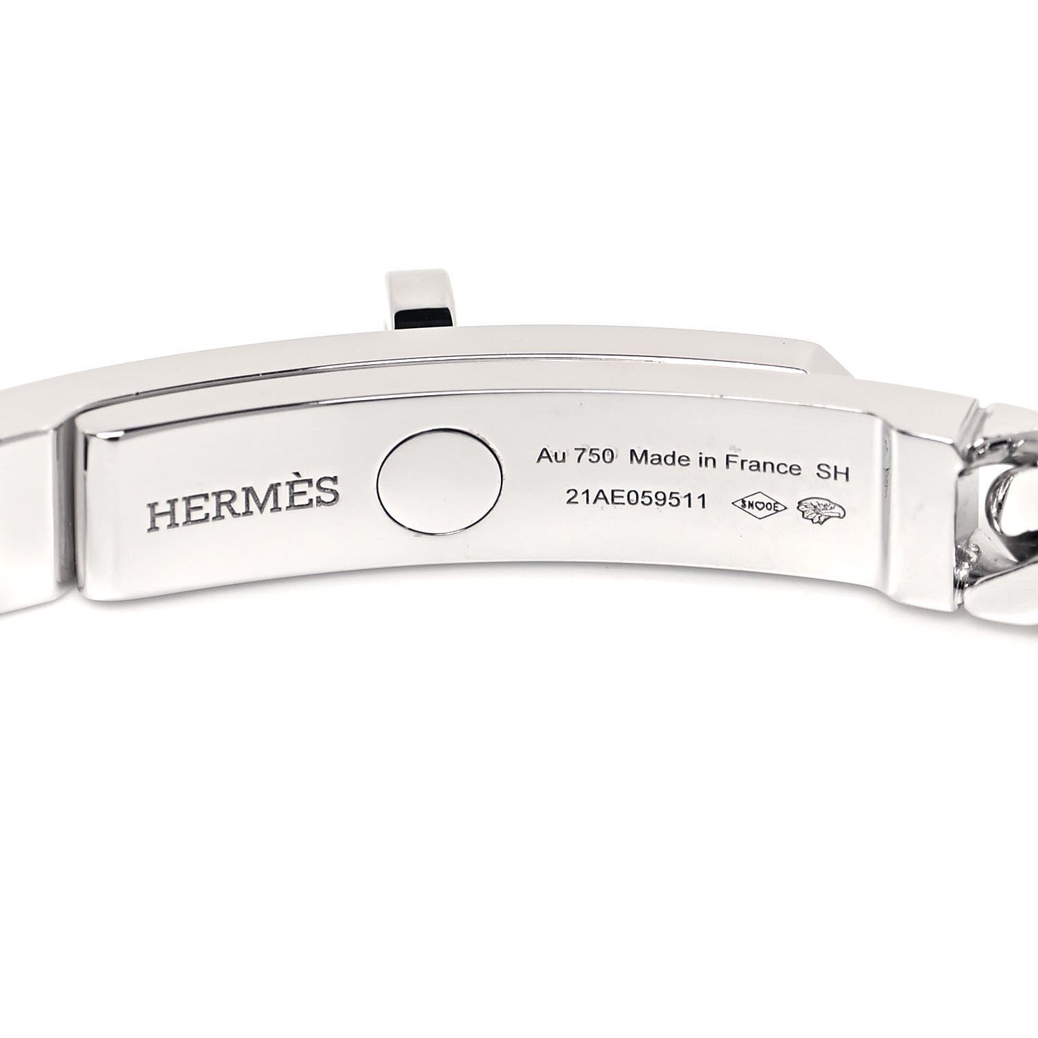 Hermes 18K White Gold Diamond TPM Kelly Gourmette Bracelet SH 4 of 5