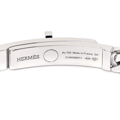 Hermes 18K White Gold Diamond TPM Kelly Gourmette Bracelet SH 4 of 5