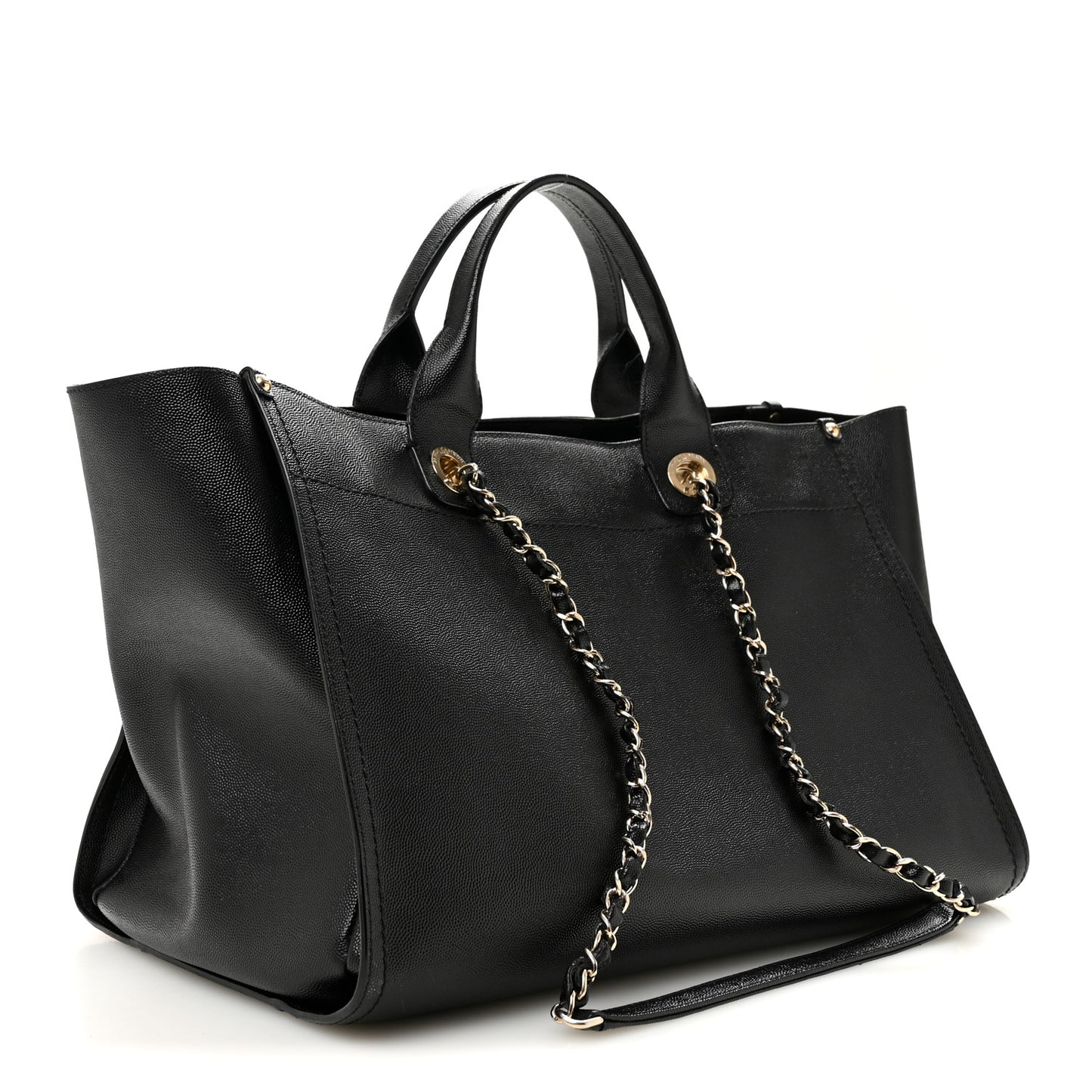 Caviar Large Studded Deauville Tote Black