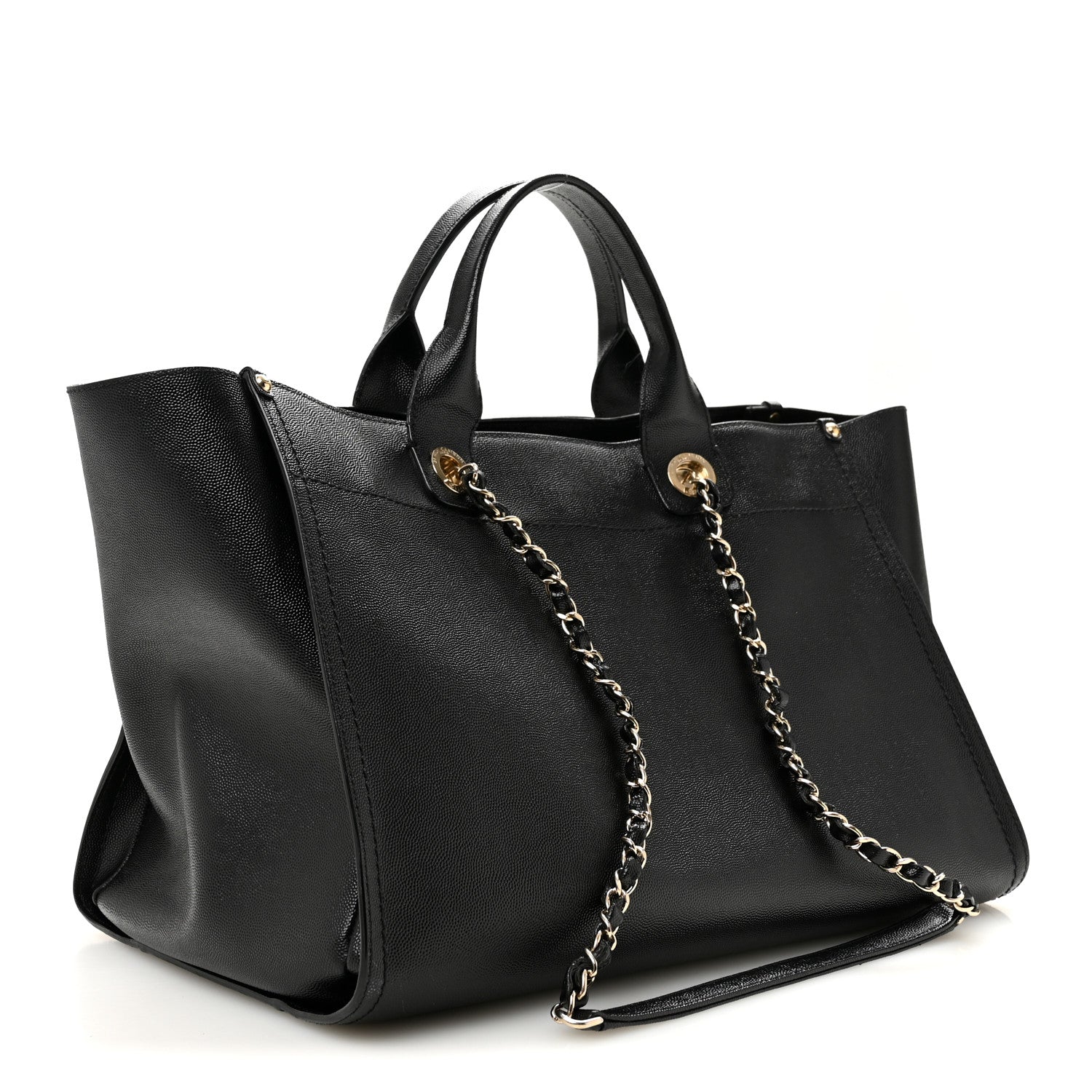 Chanel Caviar Large Studded Deauville Tote Black 3 of 14
