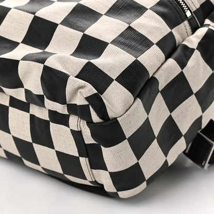 Saint Laurent Calfskin Checked Print Nuxx Backpack Black White 9 of 9