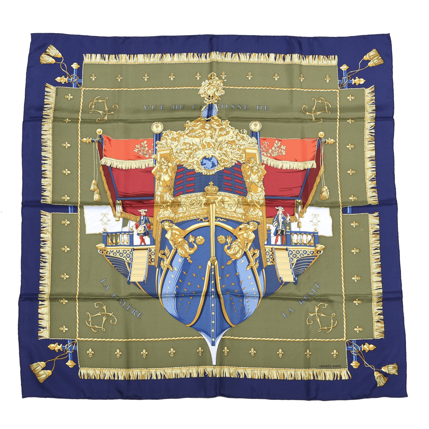Hermes Silk Vue Du Carosse De La Galere La Reale Scarf 90 1 of 3