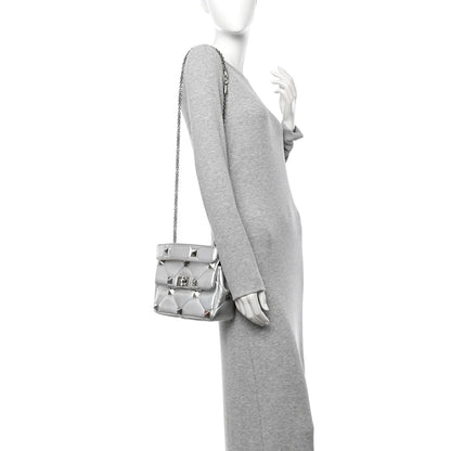 Valentino Garavani Nappa Medium Roman Stud Shoulder Bag Silver 2 of 11