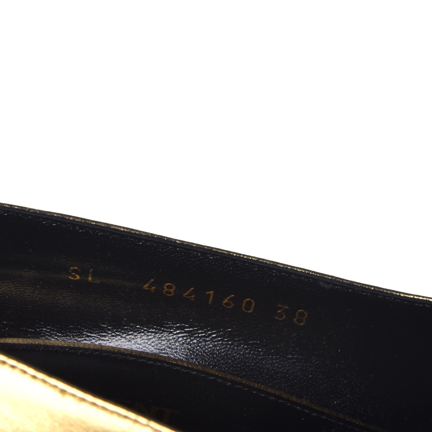 Saint Laurent Calfskin Opyum 85 Pumps 38 Gold 8 of 9
