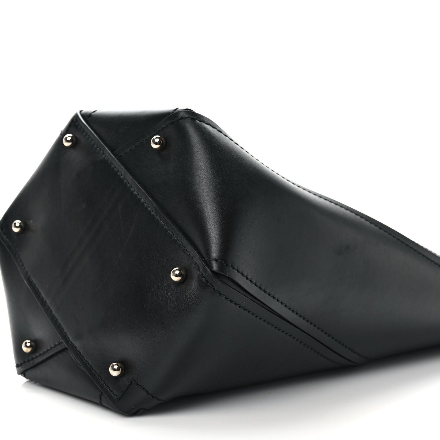 Calfskin Medium Hex Bucket Bag Black