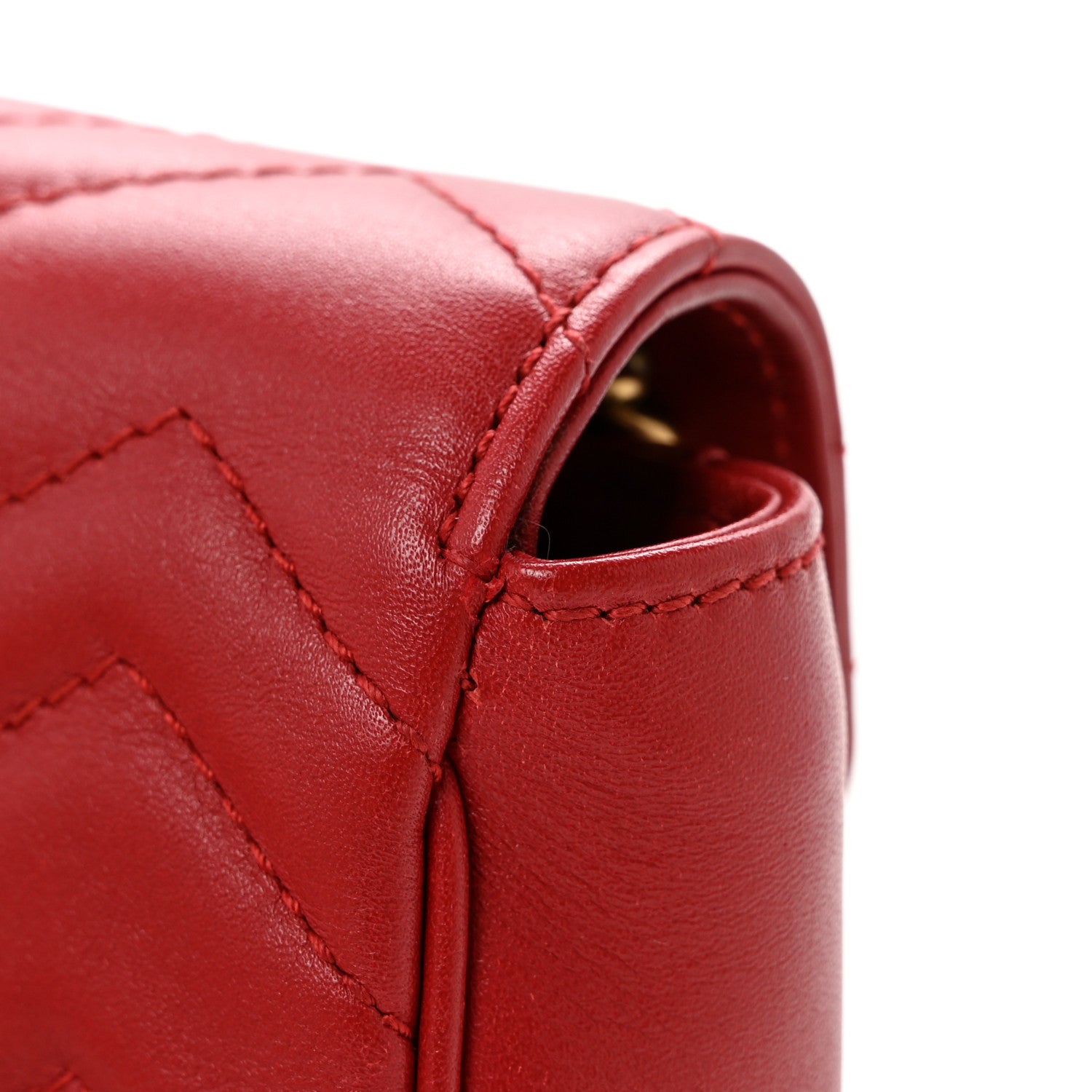 Gucci Calfskin Matelasse Super Mini GG Marmont Shoulder Bag