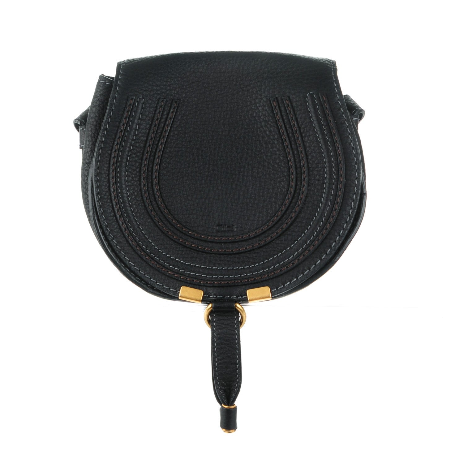 Chloe Calfskin Mini Marcie Round Crossbody Bag Black 1 of 8