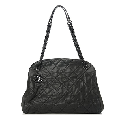 Chanel Iridescent Calfskin Quilted Large Just Mademoiselle Dark Grey 1 of 8