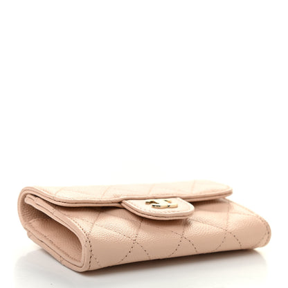 Chanel Caviar Quilted Flap Card Holder Wallet Beige 4 of 8