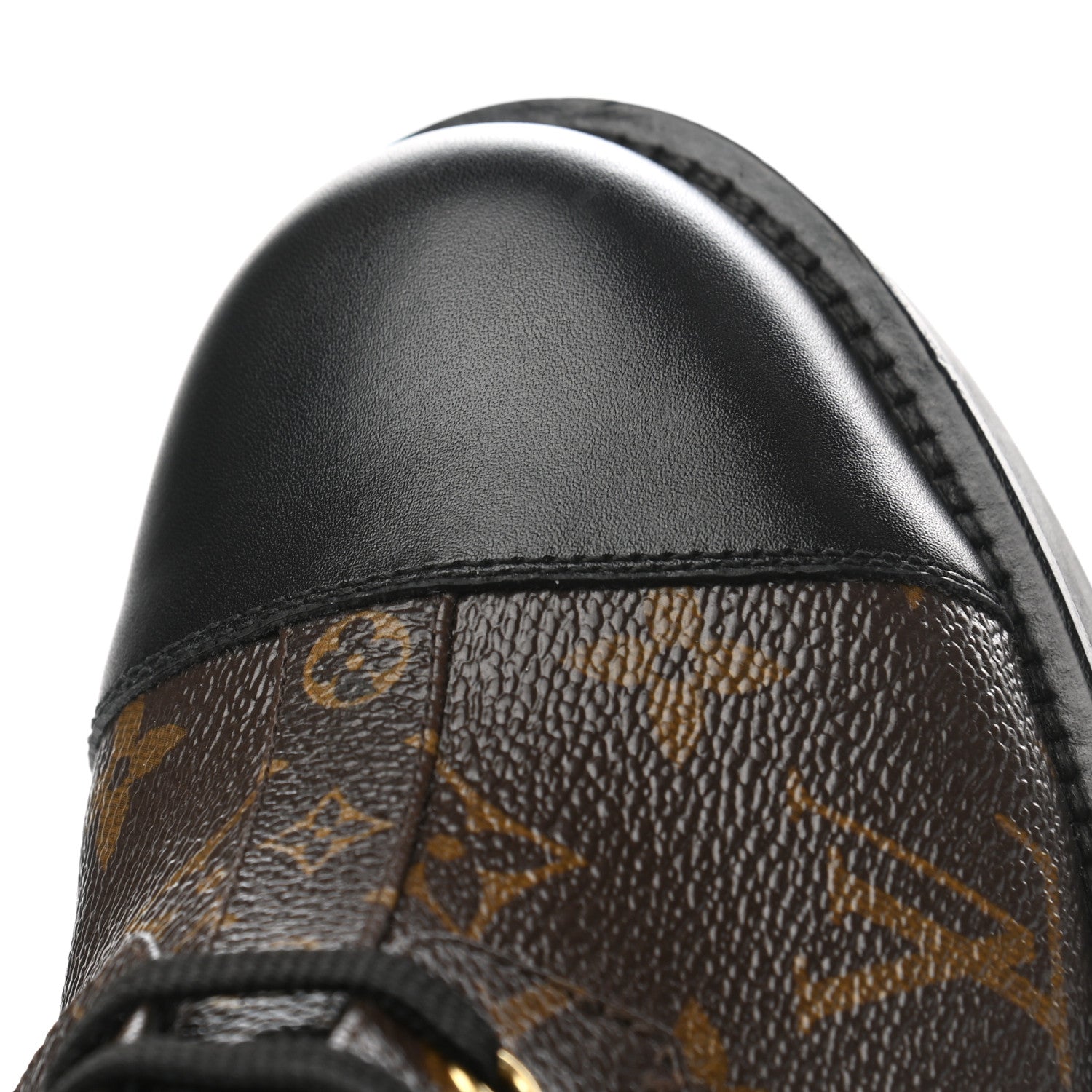 Louis Vuitton Calfskin Monogram Wonderland Flat Ranger Boots 37 Black 9 of 9