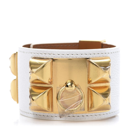 Hermes Epsom Collier de Chien CDC Bracelet S White 4 of 9