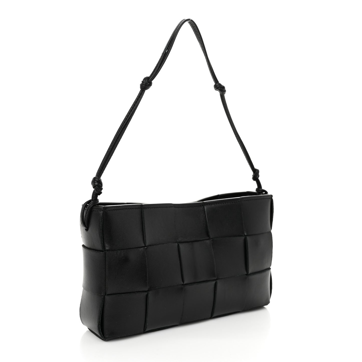 Calfskin Maxi Intrecciato Cassette Pouch On Strap Black