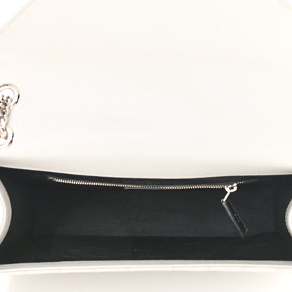 Saint Laurent Grain De Poudre Matelasse Chevron Large Monogram Satchel Light Grey 4 of 11
