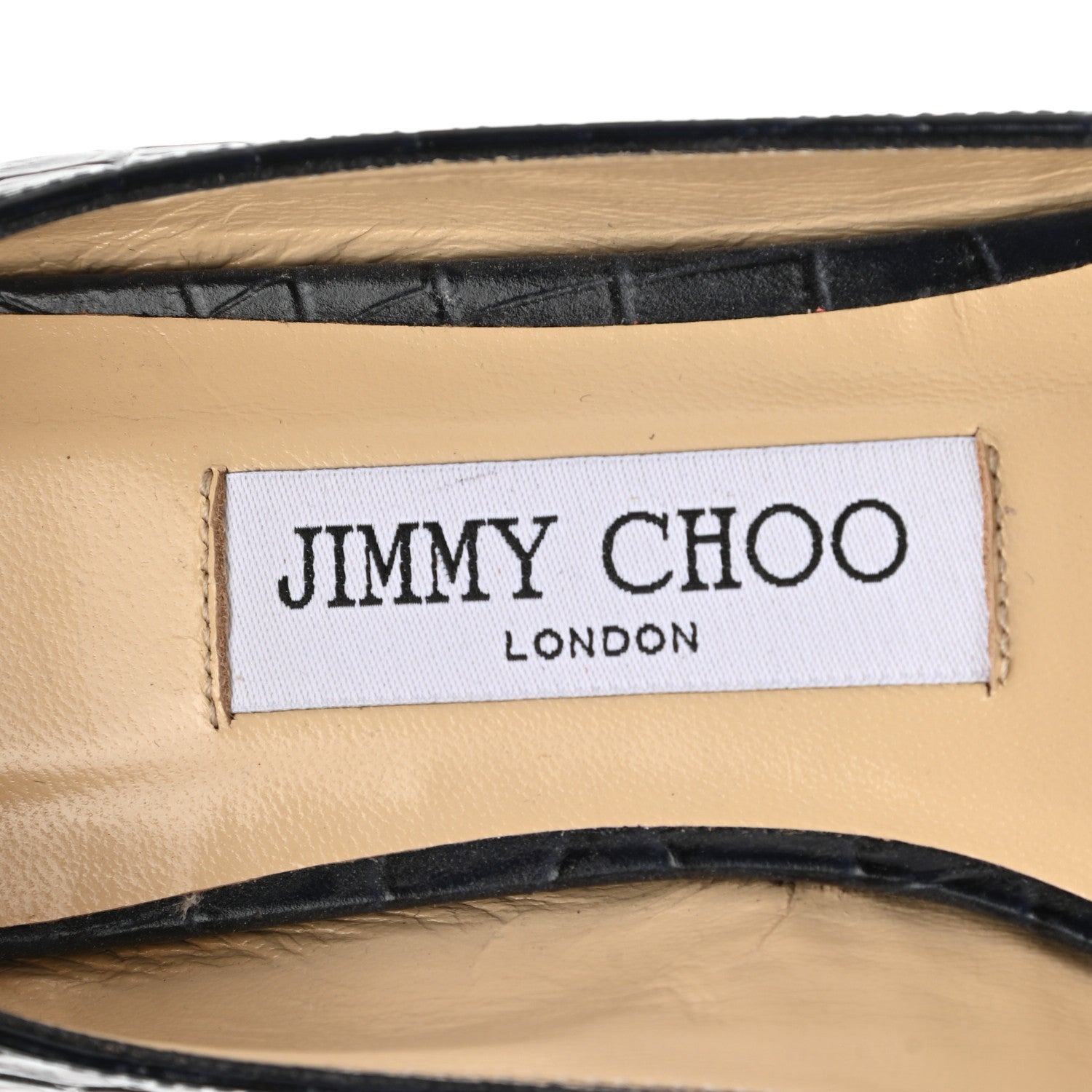 Jimmy Choo Crocodile Embossed Calfskin Mirele Ballet Flat 35 Navy Blue 7 of 7