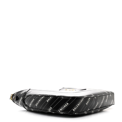 Gucci X BALENCIAGA Calfskin Logo Print Medium Jackie 1961 Hobo Black 4 of 11