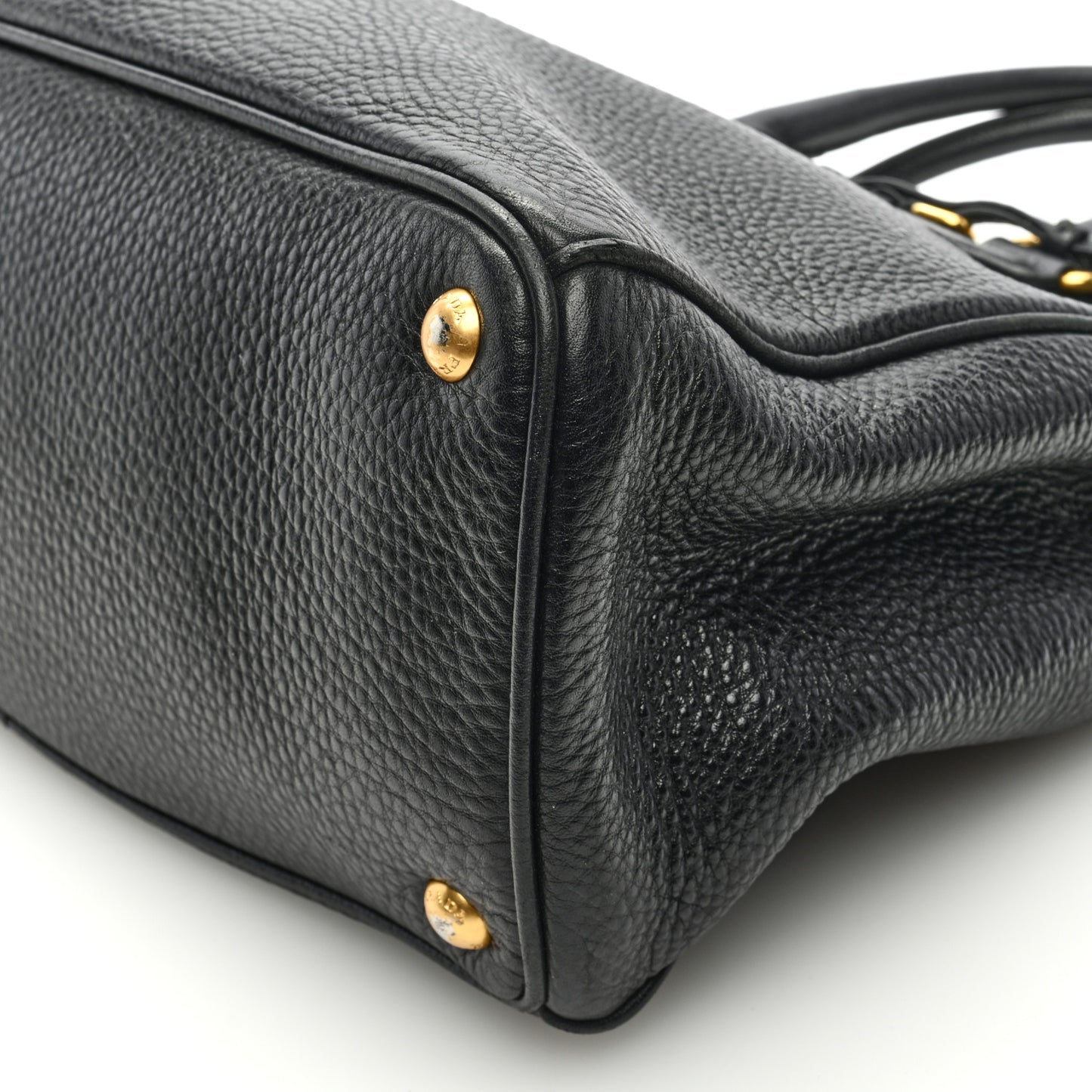 Vitello Daino Double Zip Tote Black