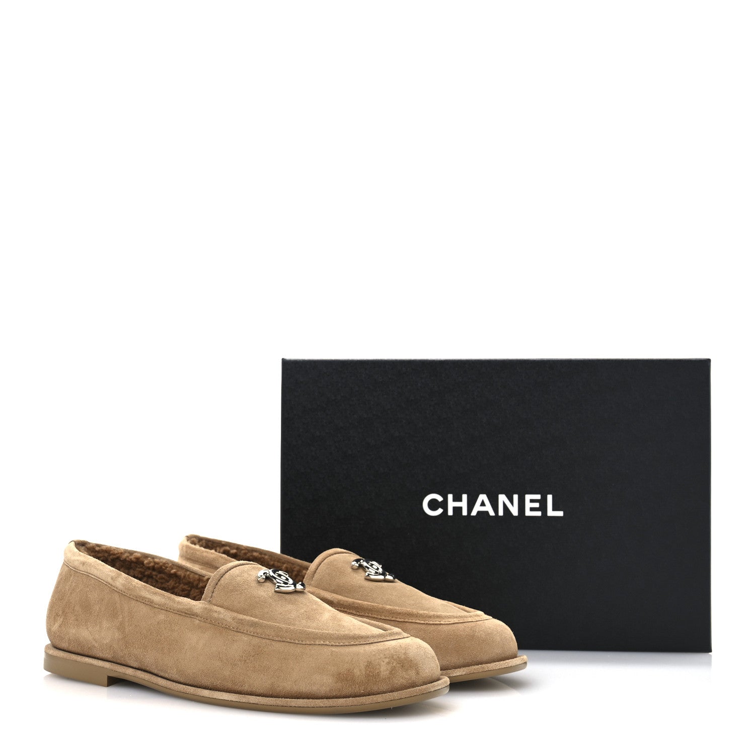 Chanel Suede Calfskin CC Loafers 41 Dark Beige 9 of 9