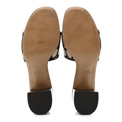 Valentino Garavani Toile Iconographe Vlogo Sandals 41  Naturale Black Brown Fondant 6 of 10