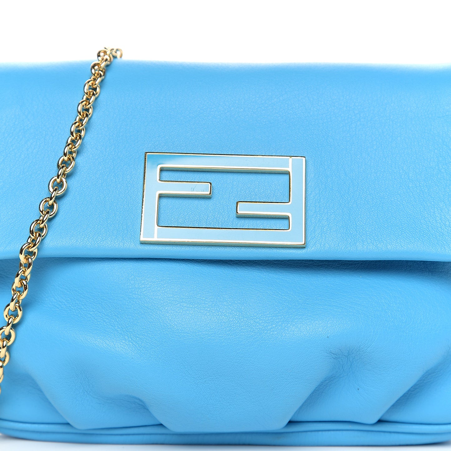 Vitello Flamingo Enamel Fendista Pouchette Crossbody Maldives