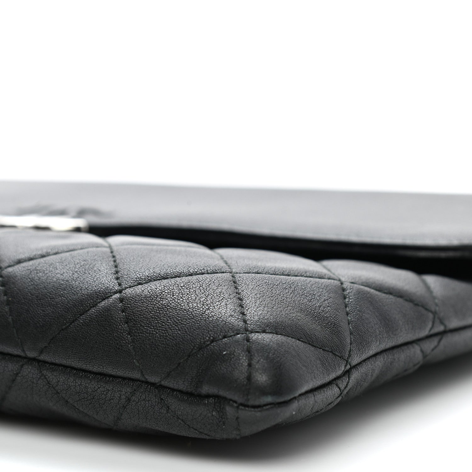 Chanel Goatskin Quilted CC Box Pouch Black 11 of 12