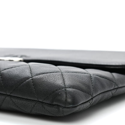 Chanel Goatskin Quilted CC Box Pouch Black 11 of 12