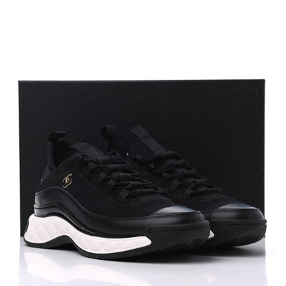 Chanel Velvet Calfskin Mixed Fibers CC Sneakers 41 Black 9 of 9