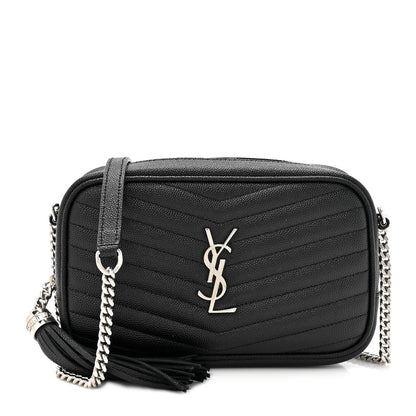 Saint Laurent Grain De Poudre Matelasse Monogram Mini Lou Camera Bag Black 1 of 11