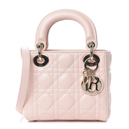 Christian Dior Lambskin Cannage Mini Lady Dior Rose Poudre 1 of 9