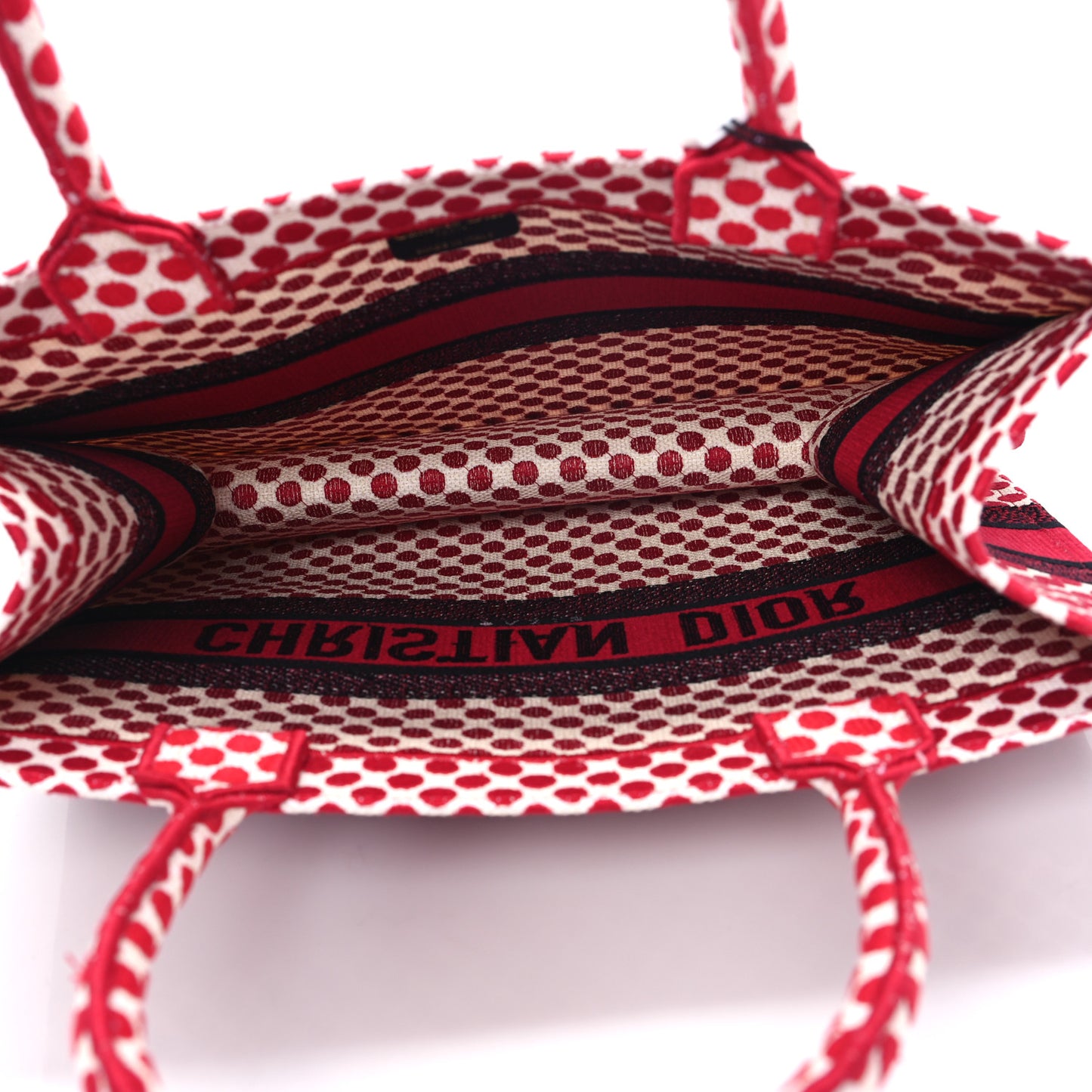 Canvas Medium DiorAmour Dots Book Tote Red