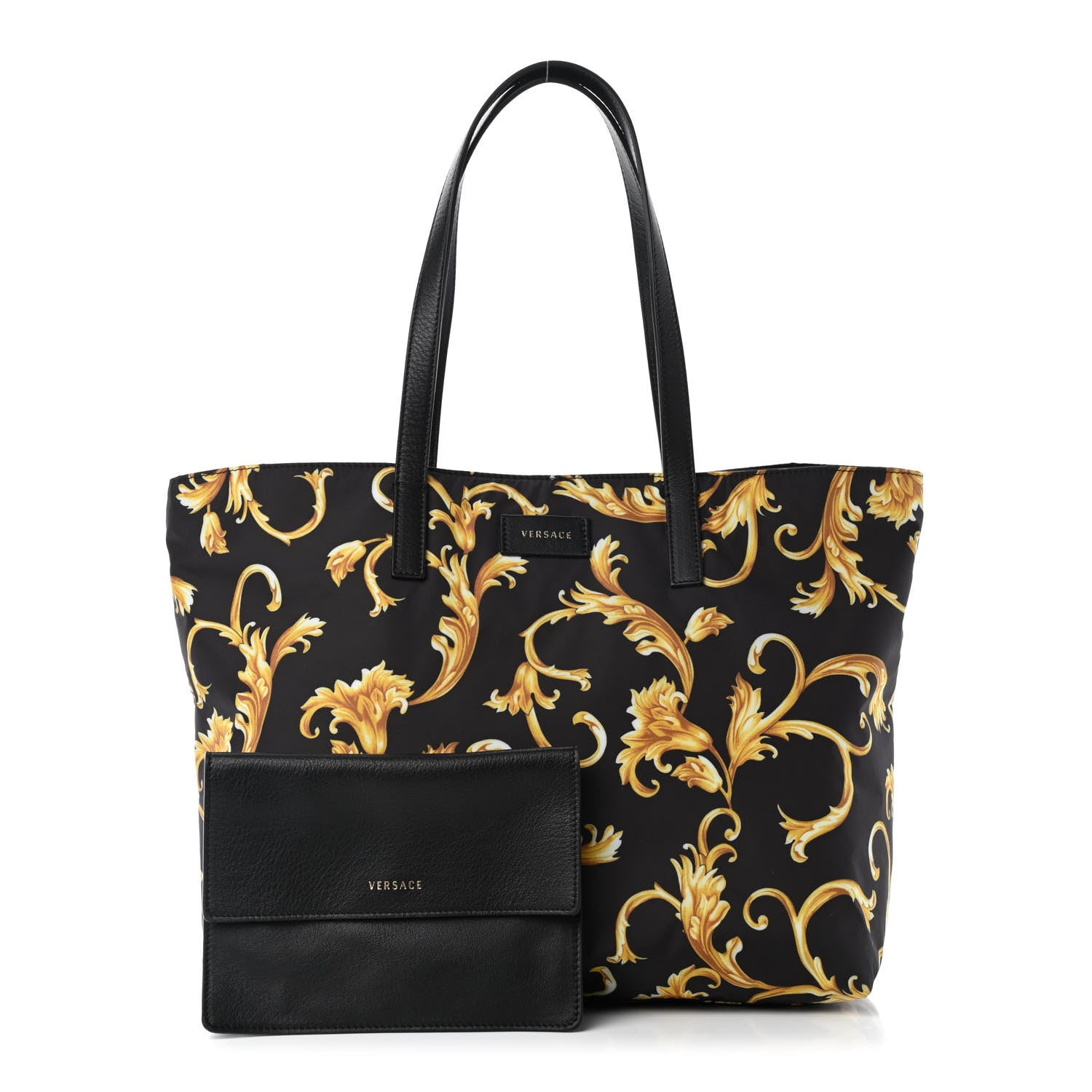 Versace Nylon Baroque Print Tote Black 1 of 8