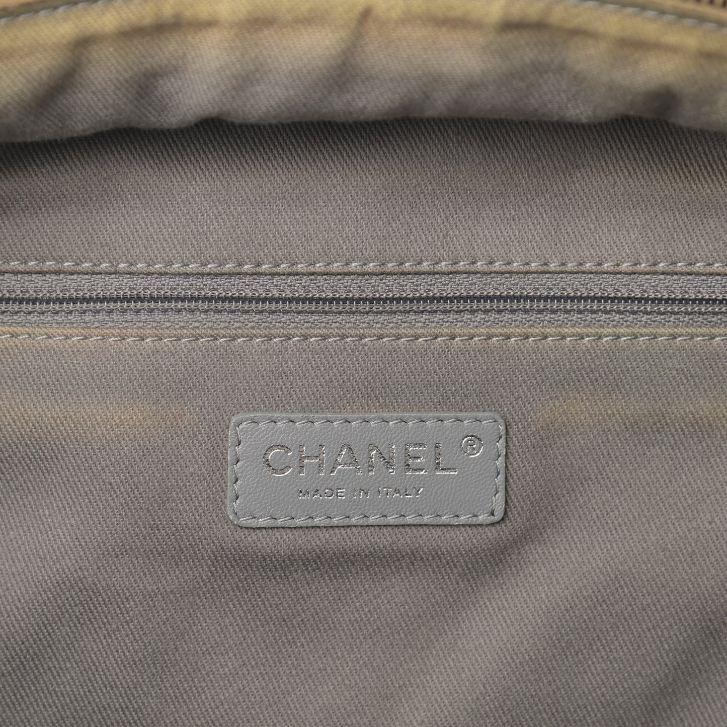 Graffiti Printed Canvas Medium Backpack Beige