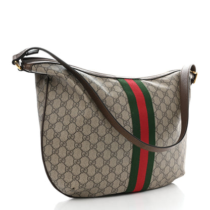 Gucci GG Supreme Monogram Web Ophidia Half Moon Hobo Brown 3 of 10