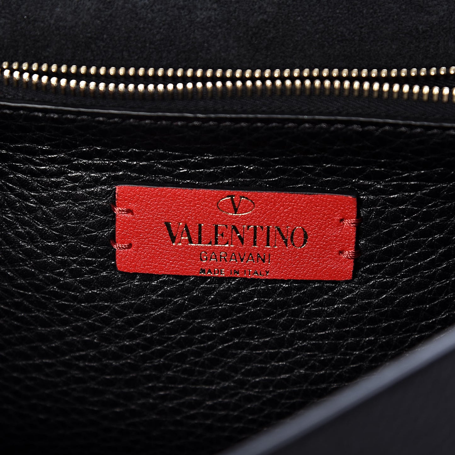 Pebbled Calfskin Rockstud Side Slip Wristlet Clutch Black