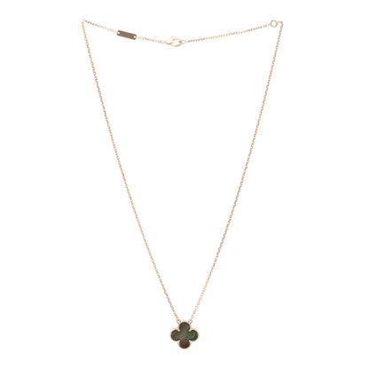 Van Cleef & Arpels 18K Rose Gold Gray Mother of Pearl Vintage Alhambra Pendant Necklace 3 of 6