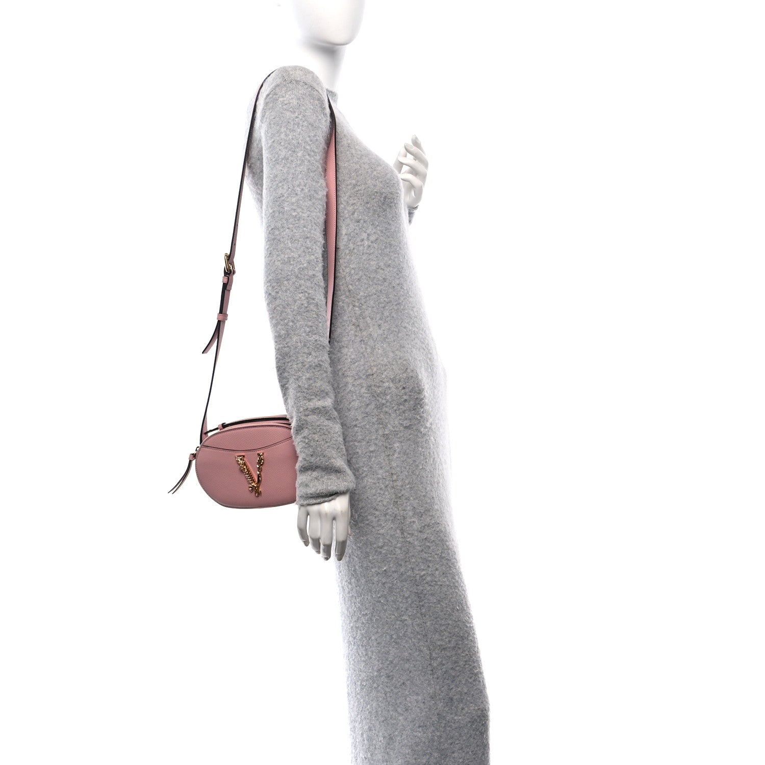 Versace Grainy Calfskin Virtus Top Handle Camera Bag Pink 2 of 9