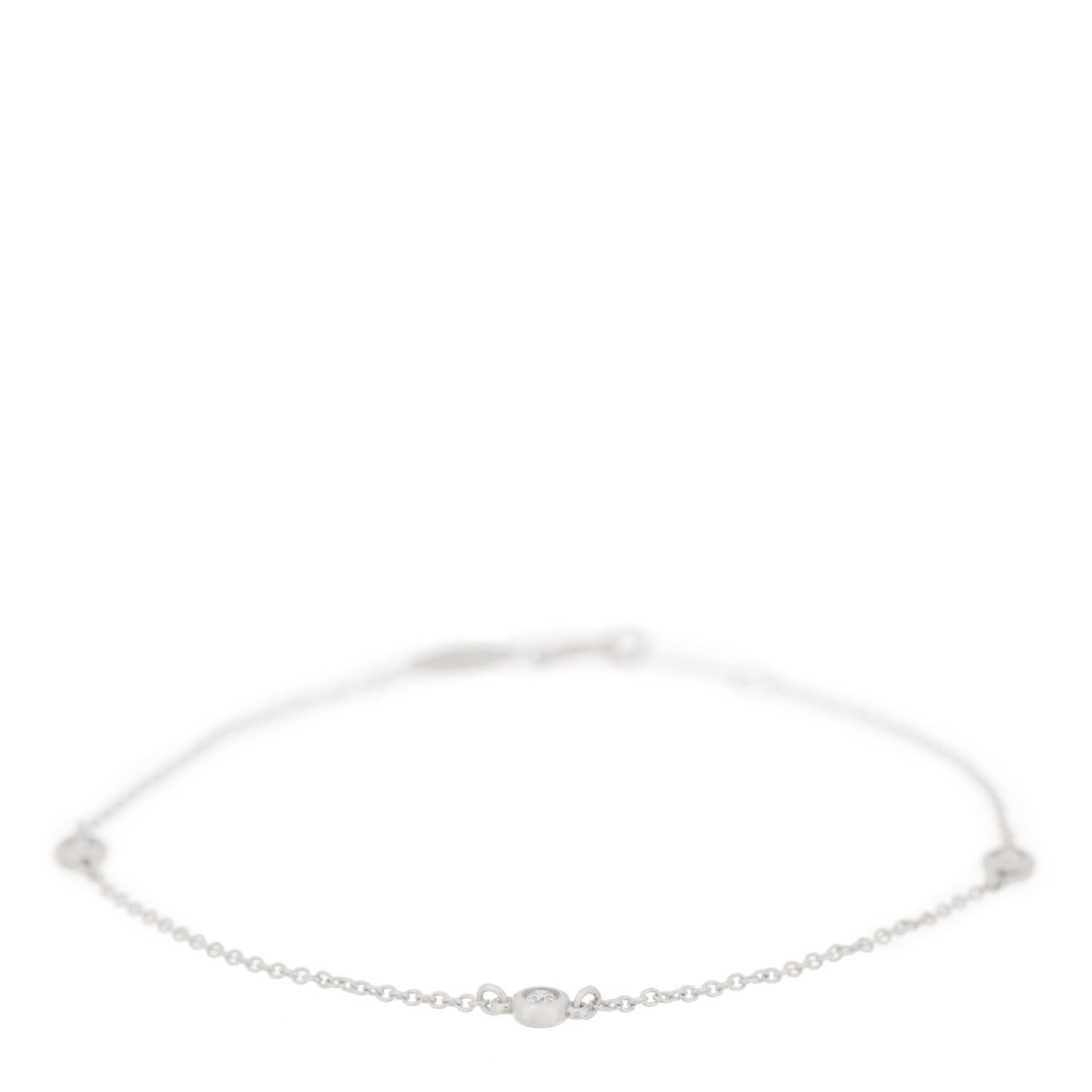 Tiffany Sterling Silver Diamond .09ct Elsa Peretti Diamonds By The Yard Bracelet 1 of 3