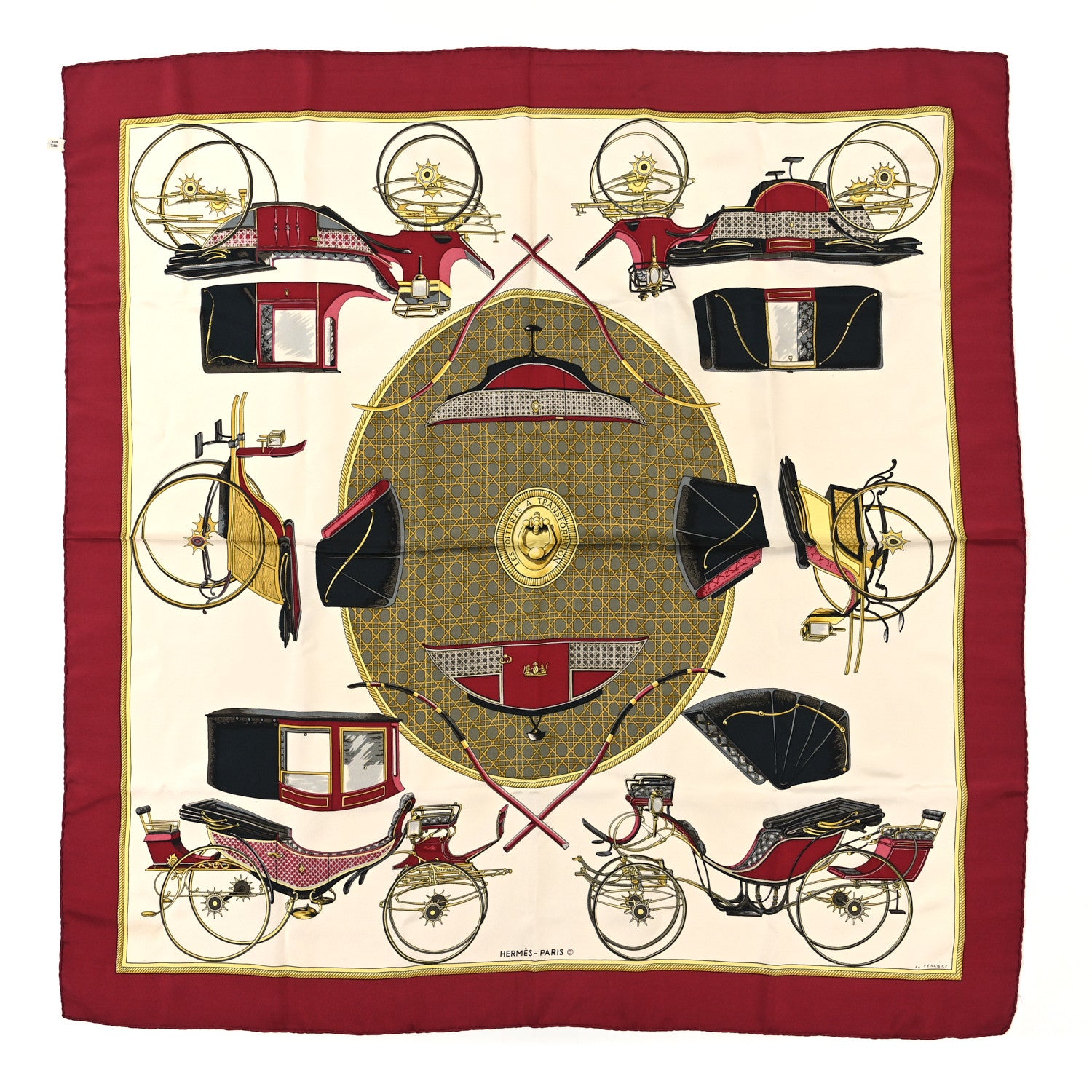 Hermes Silk Les Voitures A Transformation Scarf 90 1 of 3