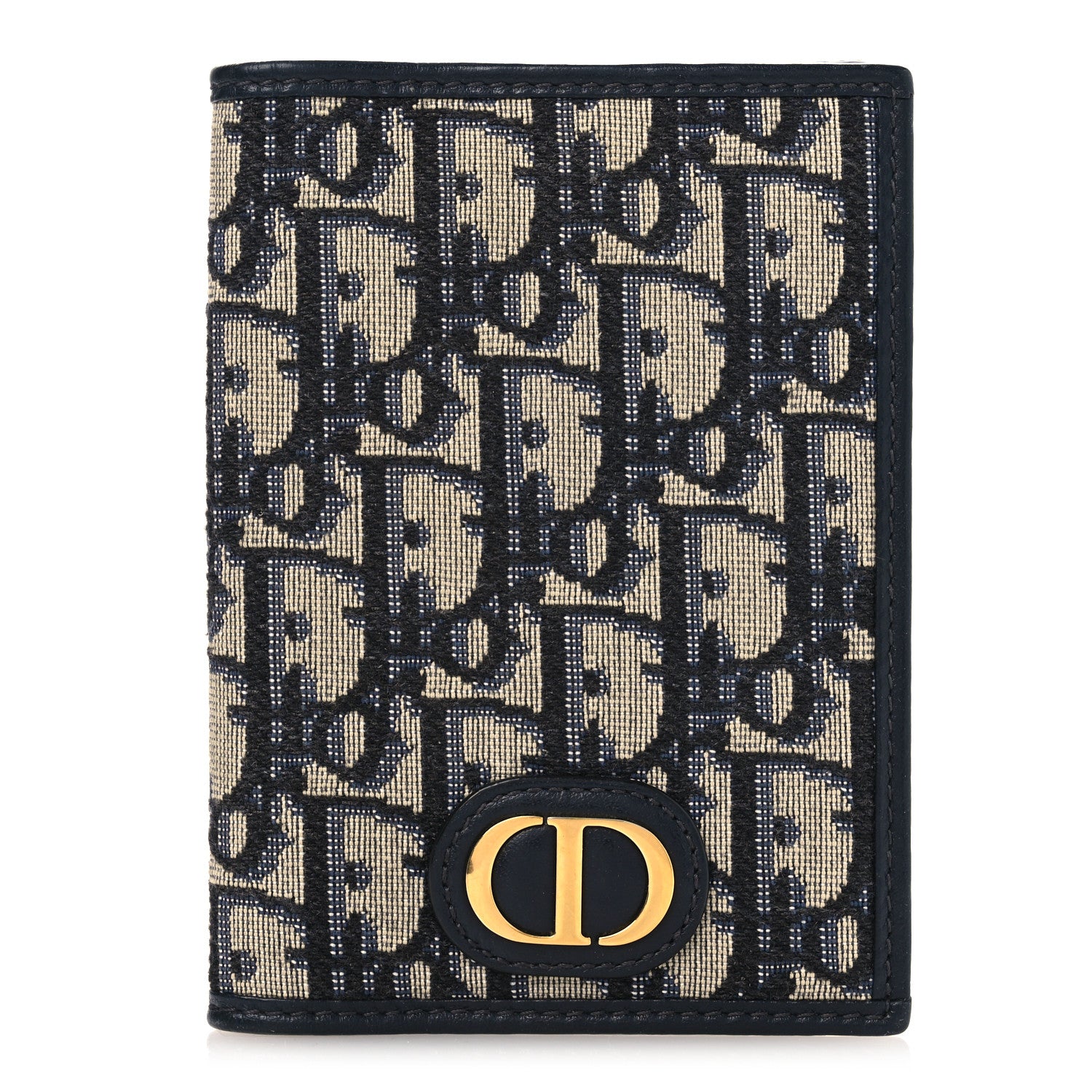 Christian Dior Oblique 30 Montaigne Passport Holder Blue 1 of 9