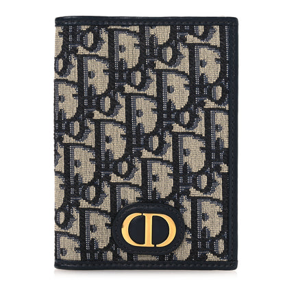 Christian Dior Oblique 30 Montaigne Passport Holder Blue 1 of 9
