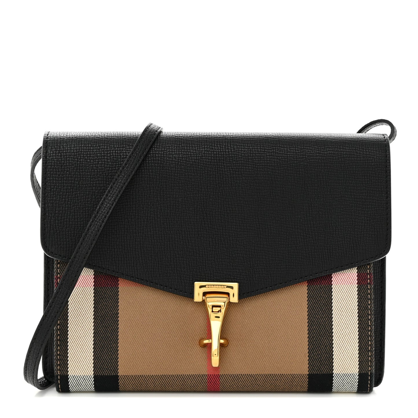 Derby Calfskin House Check Small Macken Crossbody Bag Black