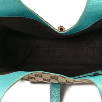Gucci Monogram Calfskin Large Bardot Shoulder Bag Turquoise 5 of 11