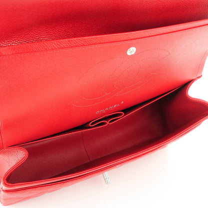 Chanel Caviar Quilted Jumbo Double Flap Red 5 of 8