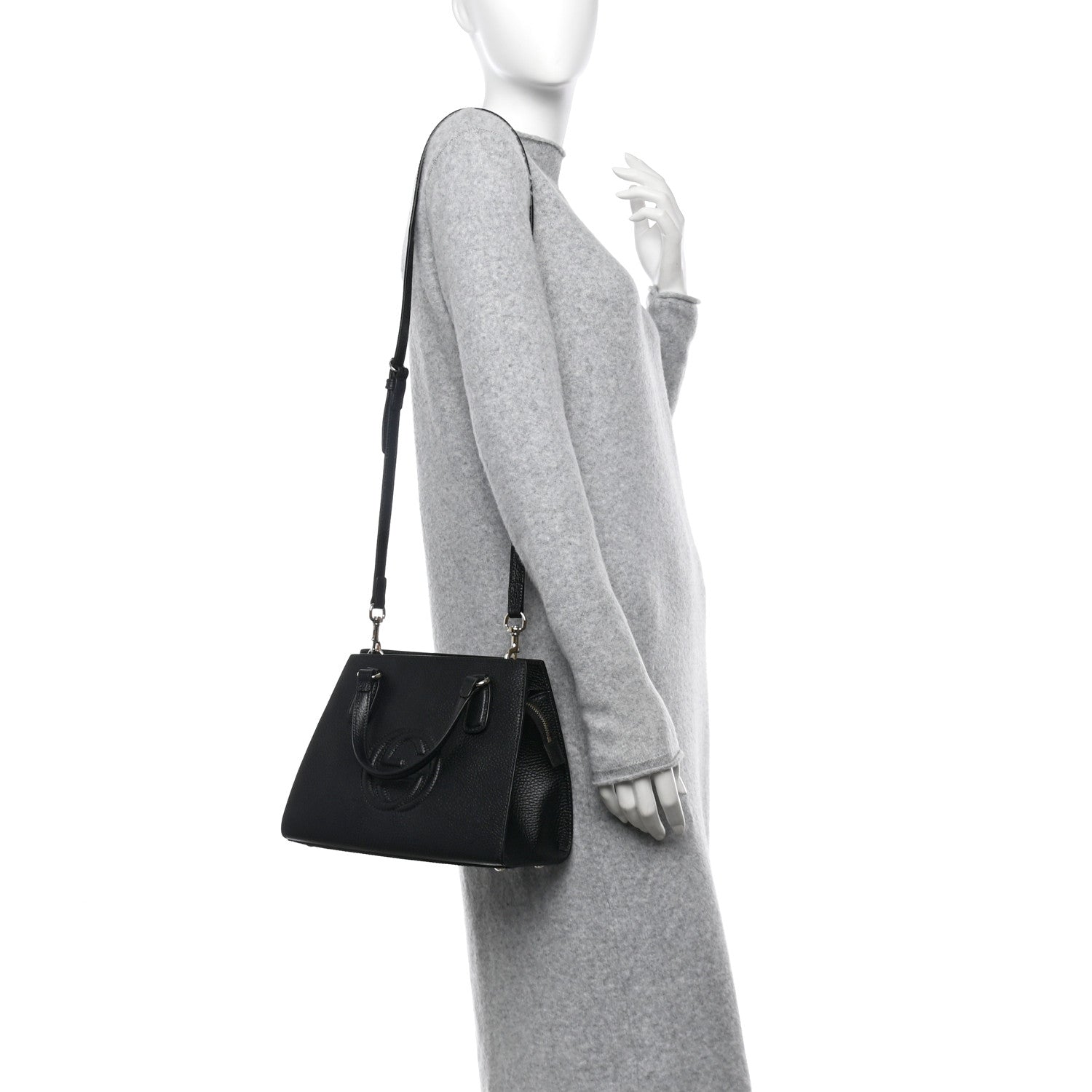 Gucci Dollar Calfskin Medium Soho Top Handle Satchel Black 2 of 10