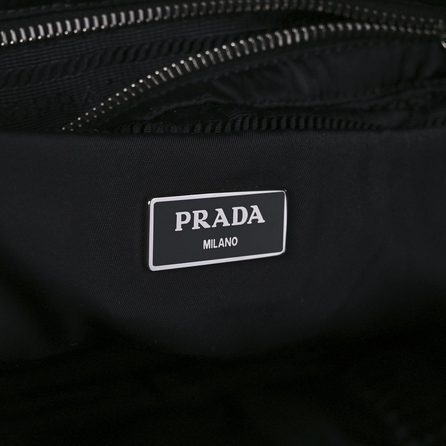 Re-Nylon Nappa Triangle Quilted Padded Large Double Handled Zip Tote Black