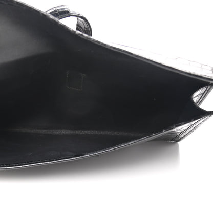 Hermes Shiny Niloticus Crocodile Jige Elan 29 Clutch Black 5 of 6