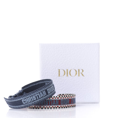 Christian Dior Woven Cotton J'Adior Friendship Bracelet Set Red Blue 5 of 5