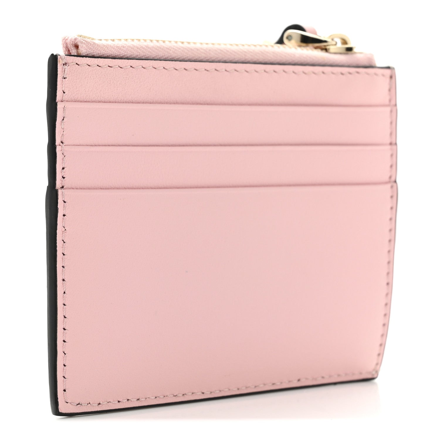 Valentino Garavani Vitello Rockstud Card Holder With Zipper Light Pink 3 of 6