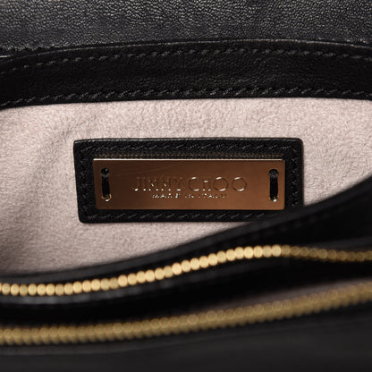 Jimmy Choo Lambskin Elaphe Zadie Flap Bag Black 8 of 10