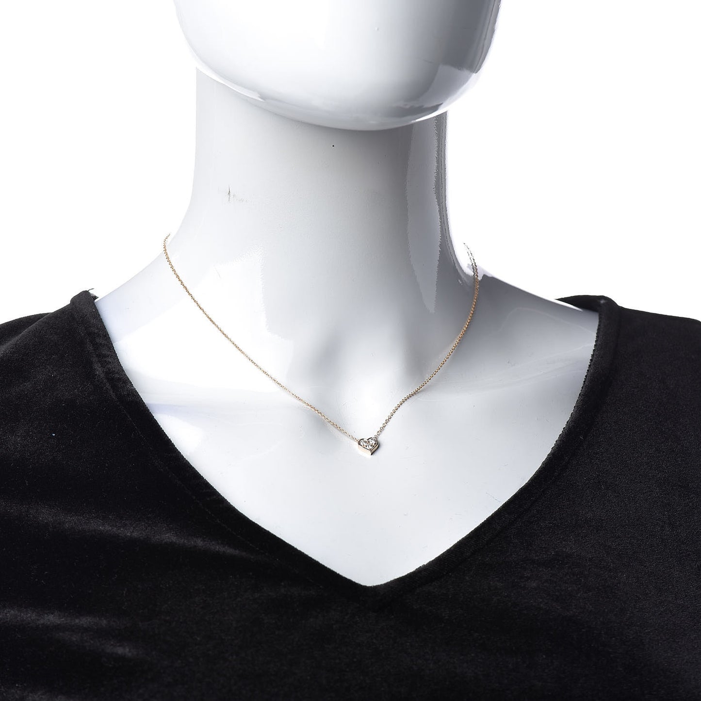 18K Rose Gold Diamond Heart Pendant Necklace